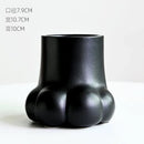 Cute cartoon cat paw ceramic vase set living room decor by Decorbites