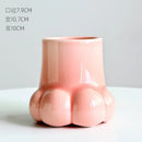 Cute cartoon cat paw ceramic vase set living room decor by Decorbites