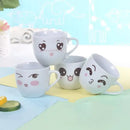 Cute cartoon coffee mug set with spoon – kitchen couple gift by Decorbites