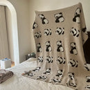 GobekUsa Cute Cartoon Half Flannel Blanket