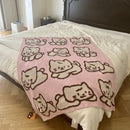 GobekUsa Cute Cartoon Half Flannel Blanket