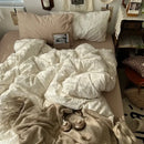 GobekUsa Cute Cartoon Washed Cotton 4-Piece Bedding Set for Spring Soft Skin-Friendly Sheets