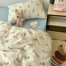 GobekUsa Cute Cartoon Washed Cotton 4-Piece Bedding Set for Spring Soft Skin-Friendly Sheets