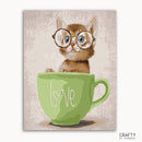 Cute Cat In Green Cup