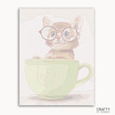 Cute Cat In Green Cup