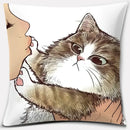 Cute cat kiss love cartoon pillowcase set – bedroom decor by Decorbites