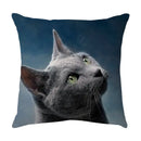Cute cat sofa cotton linen cushion cover living room pillow case by Decorbites