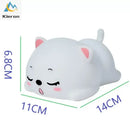 Cute cream cat silicone led night light bedroom decor by Decorbites
