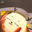 Cute cream colorful deer led lamp for bedroom by Decorbites