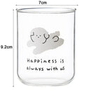 Cute dog glass cup happiness cartoon mug for kitchen and dining room by Decorbites