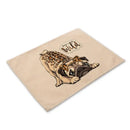 Cute dog linen dining mats set of 6 pug illustrations by Decorbites