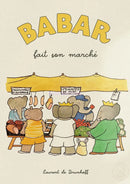 GobekUsa Cute Elephant Family Cartoon Poster for Kids Room