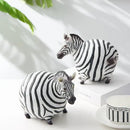 GobekUsa Cute Fat Zebra Resin Animal Figurine Sculpture Desktop Art Decoration
