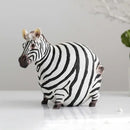 GobekUsa Cute Fat Zebra Resin Animal Figurine Sculpture Desktop Art Decoration