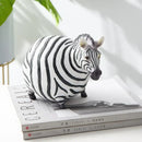 GobekUsa Cute Fat Zebra Resin Animal Figurine Sculpture Desktop Art Decoration
