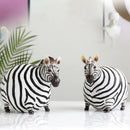 GobekUsa Cute Fat Zebra Resin Animal Figurine Sculpture Desktop Art Decoration