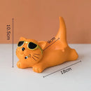 Cute glasses cat ashtray – living room resin figurine decor by Decorbites