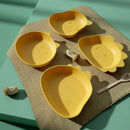 Cute green bear shape fruit plate set of 4 kitchen snack dish by Decorbites