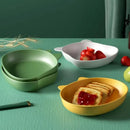 Cute green bear shape fruit plate set of 4 kitchen snack dish by Decorbites