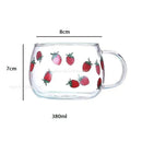 Cute letter glass mug kitchen printed fruit and flower drinkware by Decorbites
