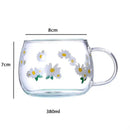 Cute letter glass mug kitchen printed fruit and flower drinkware by Decorbites