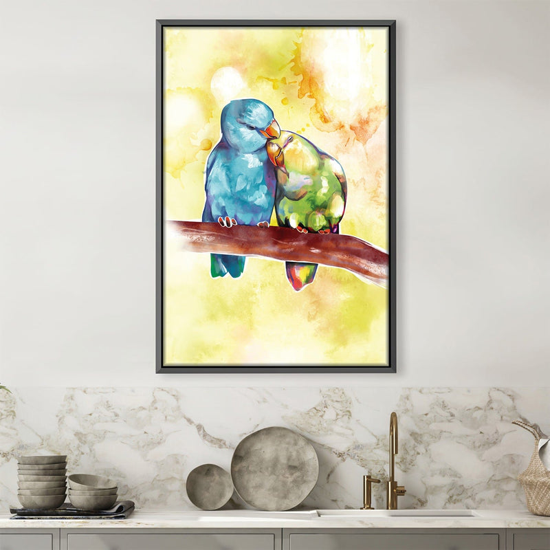 Cute Love Birds Canvas