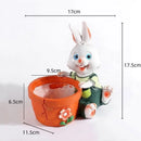 Cute orange ceramic bunny rabbit flower pot garden decor by Decorbites