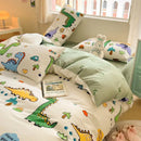 GobekUsa Cotton Floral Print Bedding Set: Comfortable Sleep Quilt Cover & Fitted Sheet in All Seasons