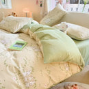 GobekUsa Cotton Floral Print Bedding Set: Comfortable Sleep Quilt Cover & Fitted Sheet in All Seasons