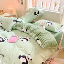 GobekUsa Cotton Floral Print Bedding Set: Comfortable Sleep Quilt Cover & Fitted Sheet in All Seasons