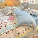 GobekUsa Cotton Floral Print Bedding Set: Comfortable Sleep Quilt Cover & Fitted Sheet in All Seasons
