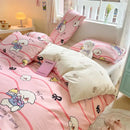 GobekUsa Cotton Floral Print Bedding Set: Comfortable Sleep Quilt Cover & Fitted Sheet in All Seasons