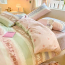 GobekUsa Cotton Floral Print Bedding Set: Comfortable Sleep Quilt Cover & Fitted Sheet in All Seasons
