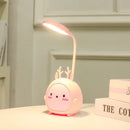 Cute pastel rabbit cartoon led desk lamp bedroom night light by Decorbites