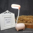 Cute pig elk night lamp pink white mint bedroom desk light by Decorbites