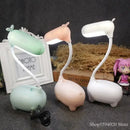 Cute pig elk night lamp pink white mint bedroom desk light by Decorbites