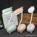 Cute pig elk night lamp pink white mint bedroom desk light by Decorbites