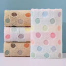 Cute pink & beige dot face towel set bathroom cotton linens by Decorbites