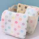 Cute pink & beige dot face towel set bathroom cotton linens by Decorbites