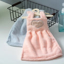 Cute pink & light blue plush dress cartoon hand towel kitchen decor by Decorbites