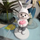 GobekUsa Cute Rabbit Desk Figurines, Cartoon Home Decor, Nordic Arts, Crafts Supplies