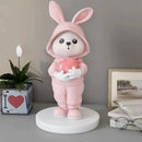 GobekUsa Cute Rabbit Desk Figurines, Cartoon Home Decor, Nordic Arts, Crafts Supplies