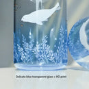 Cute polar bear and seal blue glass water bottle kitchen drinkware by Decorbites