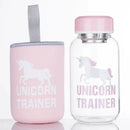 Cute polar bear and seal blue glass water bottle kitchen drinkware by Decorbites