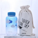 Cute polar bear and seal blue glass water bottle kitchen drinkware by Decorbites
