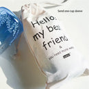 Cute polar bear and seal blue glass water bottle kitchen drinkware by Decorbites