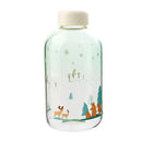 Cute polar bear and seal blue glass water bottle kitchen drinkware by Decorbites
