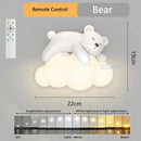 GobekUsa Cute Polar Bear Cloud Wall Lamp for Kids Bedroom Décor