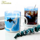 Cute polar bear glass coffee mug kitchen heat resistant tea cup by Decorbites