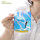 Cute polar bear glass coffee mug kitchen heat resistant tea cup by Decorbites